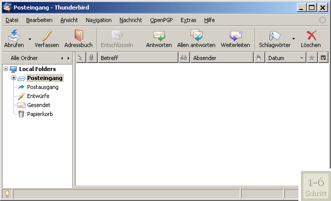 Konfiguration des Mailkontos in Thunderbird